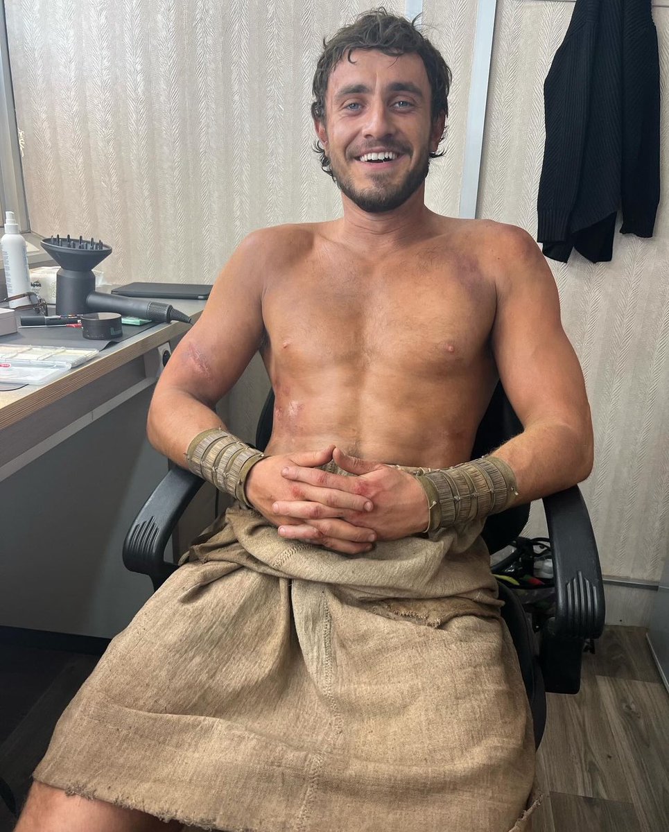 Paul Mescal behind the scenes of ‘Gladiator.’