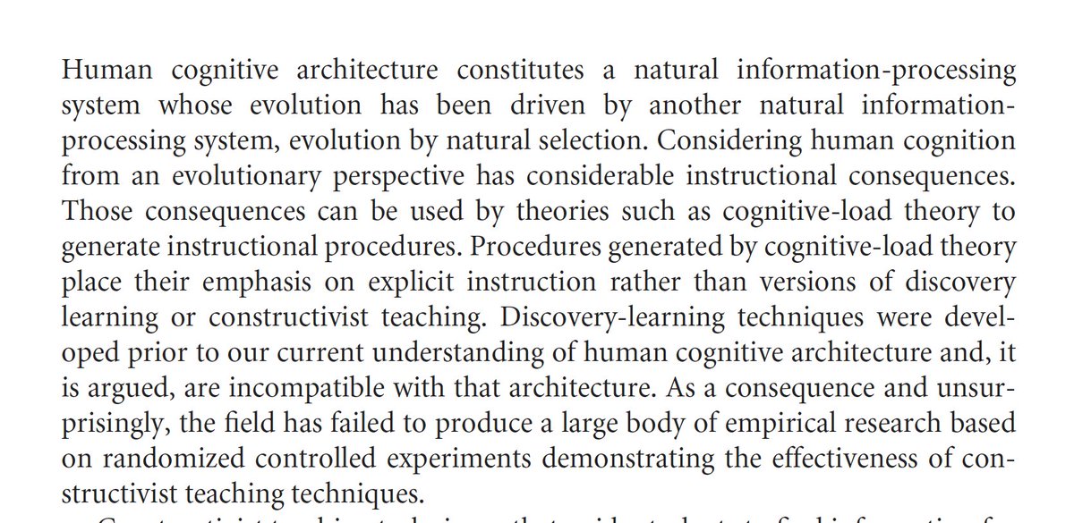 The great paradox about discovery learning is that we've discovered it's not a very good way to learn.
