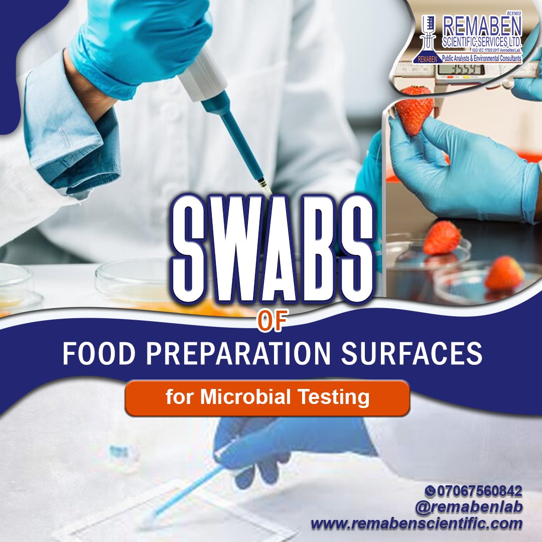 remabenlab's tweet photo. #Swabbing #food #Preparation  surfaces for microbial testing helps detect harmful bacteria and other microorganisms that could lead to foodborne illnesses.

#remaben #Hygiene  #healthytips https://t.co/Cqbu96oaBj