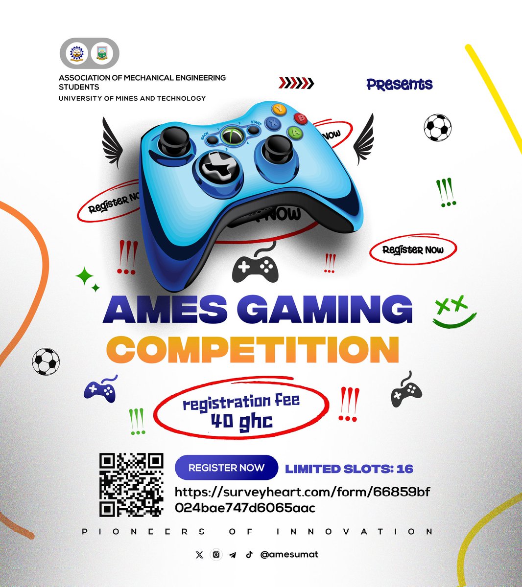 amesumat's tweet photo. Presenting a Gaming tournament featuring two iconic games: FIFA and MORTAL KOMBAT.

Sign up now and showcase your gaming skills in a competition that promises to be an unforgettable experience🎮🏅

Register Now:
https://t.co/2V1xilq6Pt https://t.co/UrLfYY5Bq2