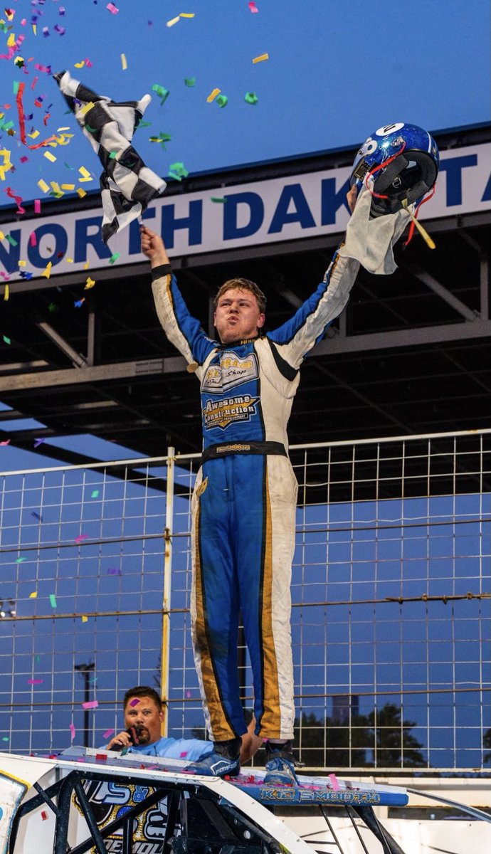 Congrats to Kollin Hibdon for an emotional victory at Nodak Speedway for the Scheduled Night 2 of the 2024 Dakota Classic Modified Tour!!