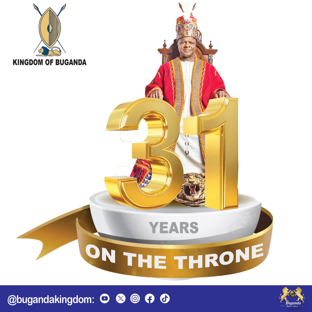 His Majesty Ronald Muwenda Mutebi II was consecrated to the throne at  Naggalabi, Buddo on 31st July, 1993, becoming the 36th King of the Buganda  Kingdom. This year marks 31 years for, image size:1080x1078