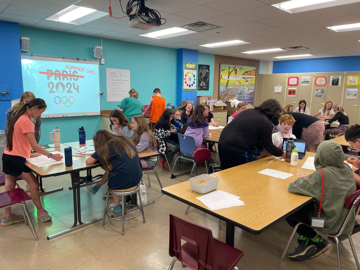 DLPublicSchools's tweet photo. DLMS students kicked off Summer Sail today by choosing countries for the Summer Sail Olympics! #SummerSAIL #dlpschools #SailsUp https://t.co/ywkbHXE7zx