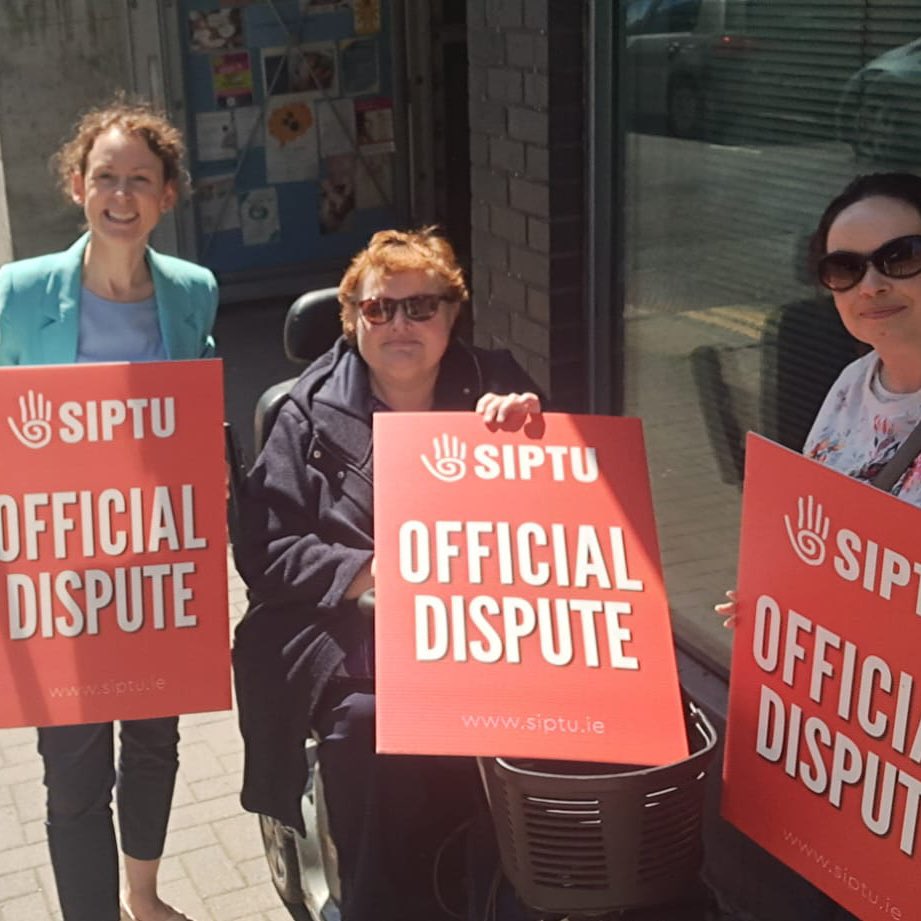 SIPTU's tweet photo. SIPTU Community Sector members will be protesting outside Leinster House tomorrow to highlight their call for the Government to ensure the implementation of Labour Court recommendations and respect the vital services they provide.

See you there! #Unionise 

#ValuingCommunity https://t.co/DpfBRRRUBm