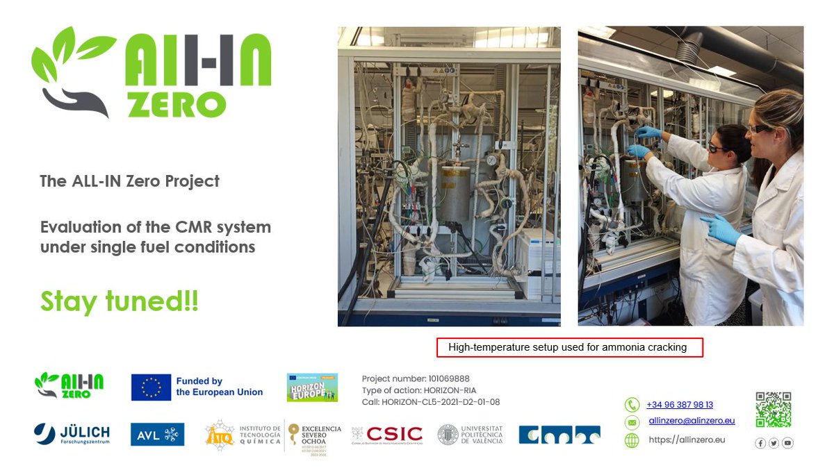 🎯 The <a href="/ALL_INZero/">ALL-IN Zero</a>  project continues to make progress 🎯
WP5 has produced noteworthy results, focusing on the optimization of our Compact Membrane Reactor (CMR). Thanks to the relentless efforts of our outstanding team:
<a href="/InstitutoCMT/">CMT-Clean Mobility & Thermofluids (UPV)</a> 
@ITQ_UPVCSIC 
<a href="/fz_juelich/">Forschungszentrum Jülich | @fzj@social.fz-juelich</a> 
<a href="/AVL_List/">AVL</a>
