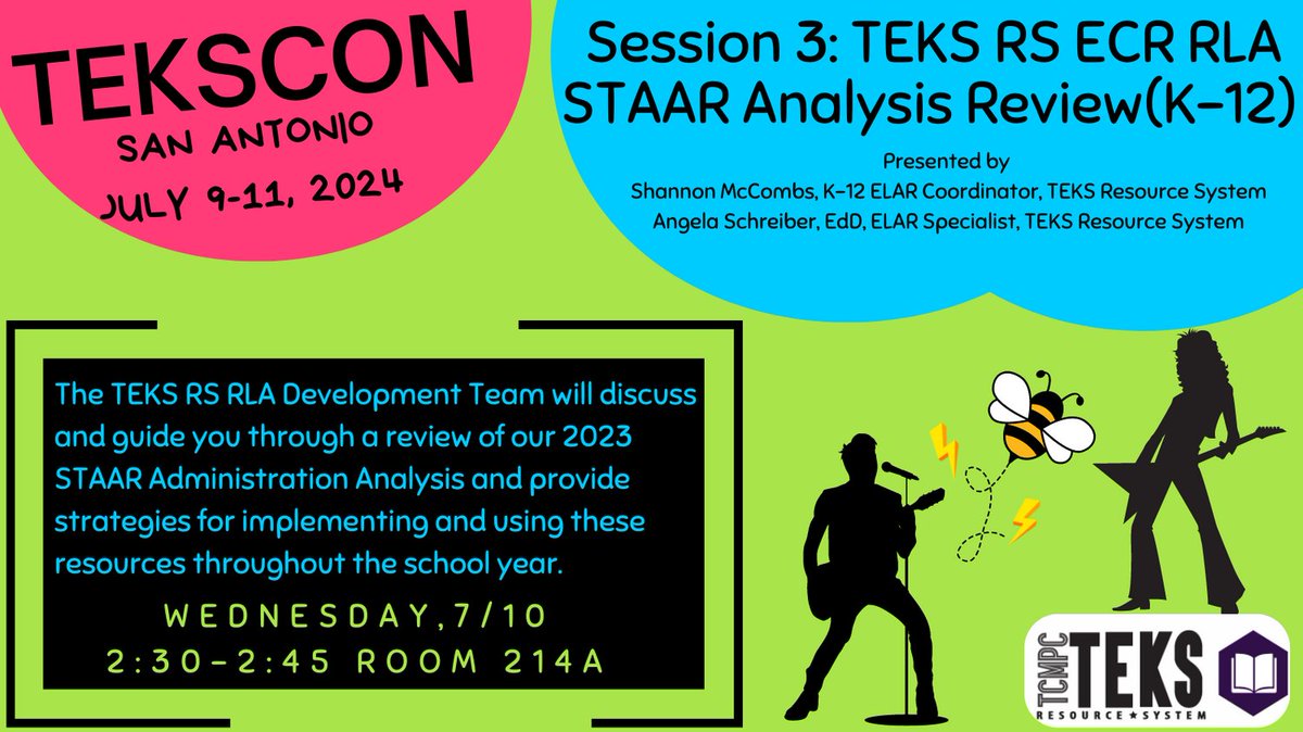📢 🎸Attention educators! 📚 Join us for a comprehensive RLA STAAR Analysis session. Join us to dive deep into insights to help your students succeed. ✏️🌟#TEKSCON24 #texasteachers #elateacher #txed #texasteachertribe #texasteacher #ECRSkills #SCRSkills