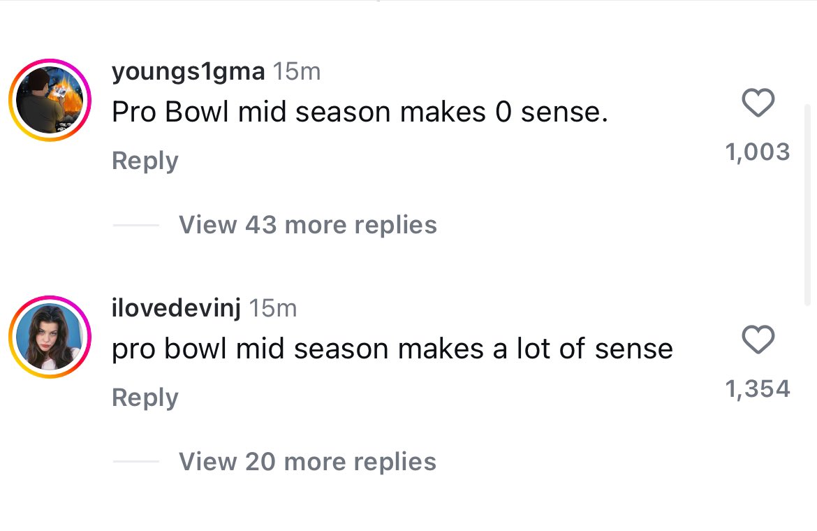 The internet asks: does a pro bowl mid season make sense?
