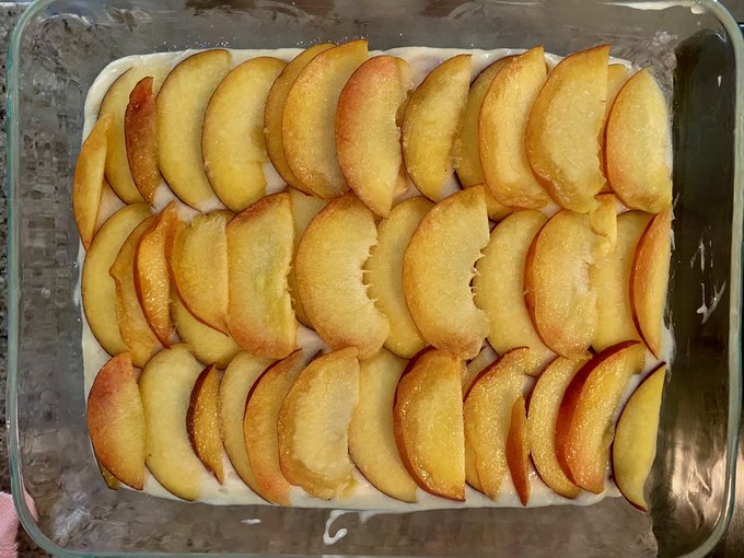 yesterday I made a peach cake with the first peaches I&rsquo;ve bought this season and all I have to show for