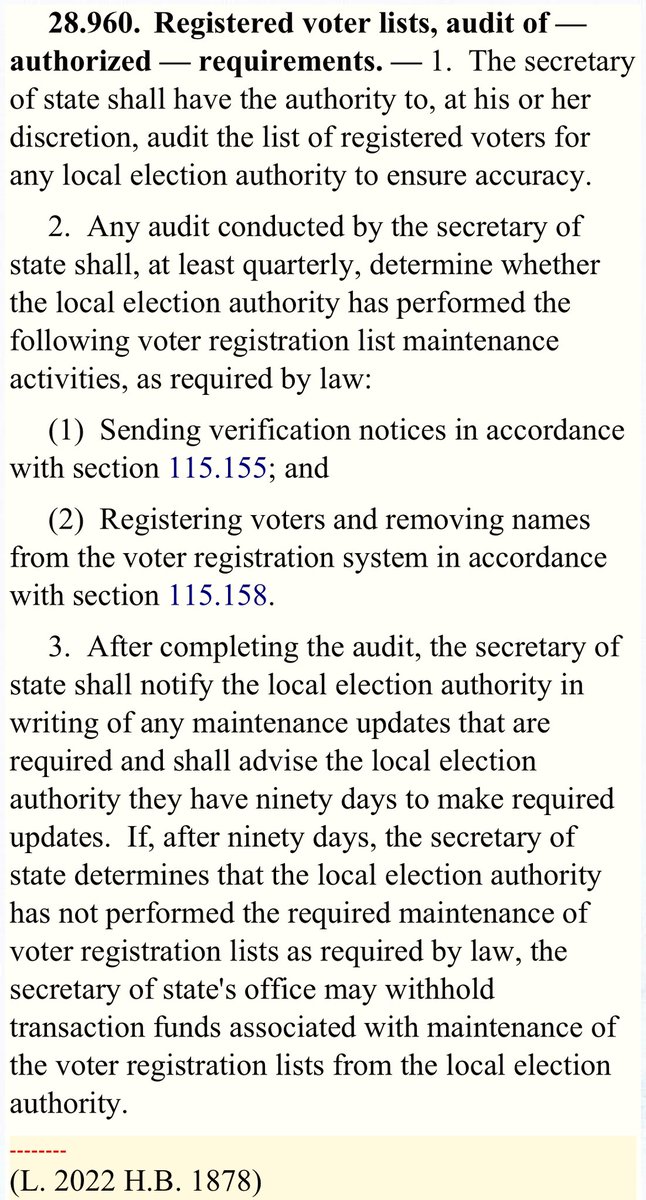 AJSchwadron's tweet image. Except for the fact that the #MoSos already has the authority to audit the voter rolls.
