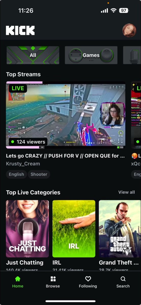 krustyCreamTeam's tweet photo. Thank you so so much @kick @OBSBOT_Official it means the world to me to be chosen for kick pick week 34. I will never forget this stream! Thank you so so much #kickteam #kickpicks thank u as well for putting me on the front page and 100gifted subs https://t.co/J6E65spxcn