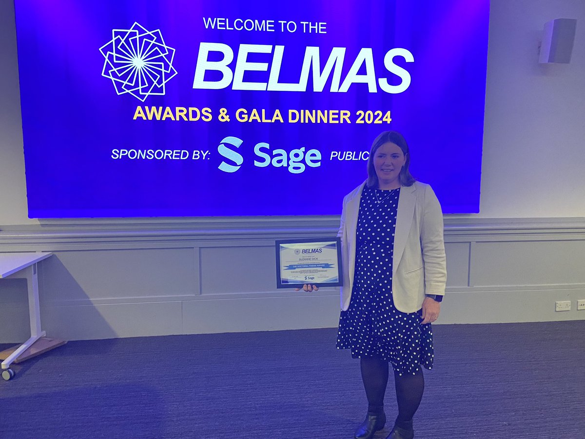 Rehanashanks's tweet photo. So proud of my good friend and colleague Suzie being acknowledged for and recognised with an award for her EdD dissertation at BELMAS ❤️💯🙌🏼 https://t.co/KGIzzaVpsU