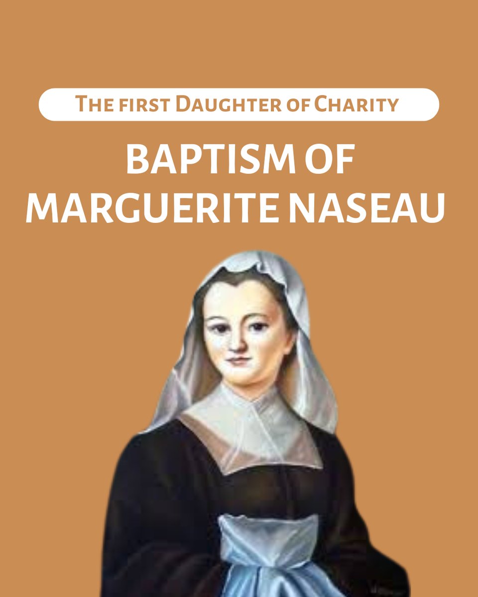 cmmaisonmere's tweet photo. Today, we celebrate the memorial of #MargueriteNaseau’s baptism. Considered the first #DaughterOfCharity, she lived and died in the service of the sick and poor. 

#FamVin #Vincentians #Lazarists #StVincentDePaul  #CongregationOfTheMission https://t.co/blpb5JQGCT