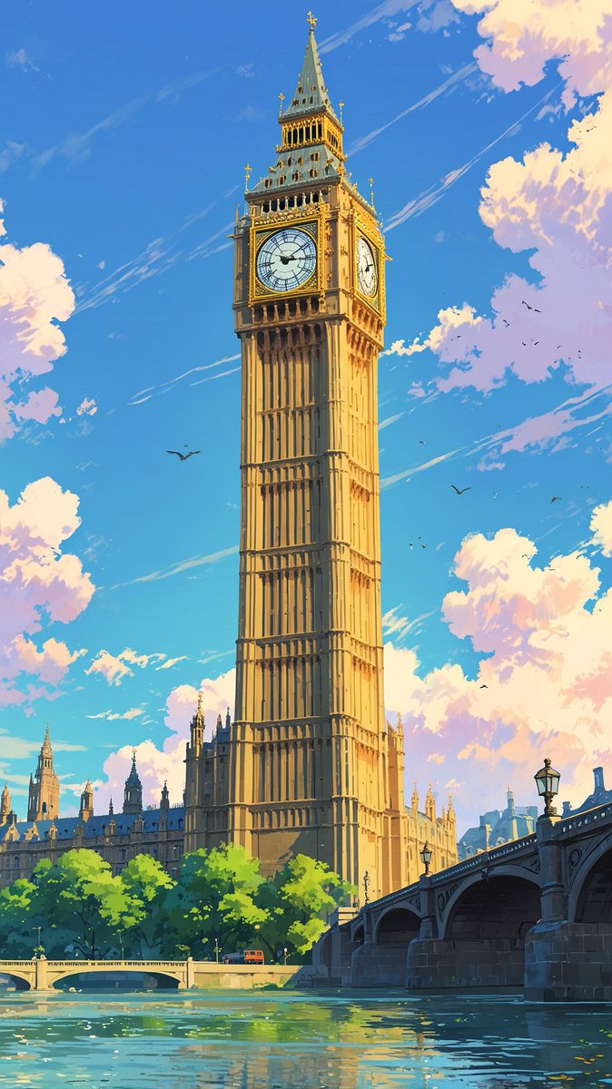 render_wizards's tweet photo. 🕰️🎨 Step into a whimsical world where Big Ben meets Studio Ghibli in a mesmerizing fusion of fantasy and reality! 🏰✨ https://t.co/EiKVn0fOX6