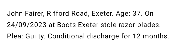 beerboxexeter's tweet photo. |SHOPLIFTER| @DC_Police
John Fairer another scum prolific shoplifter from #exeter https://t.co/9ky21FZKtN