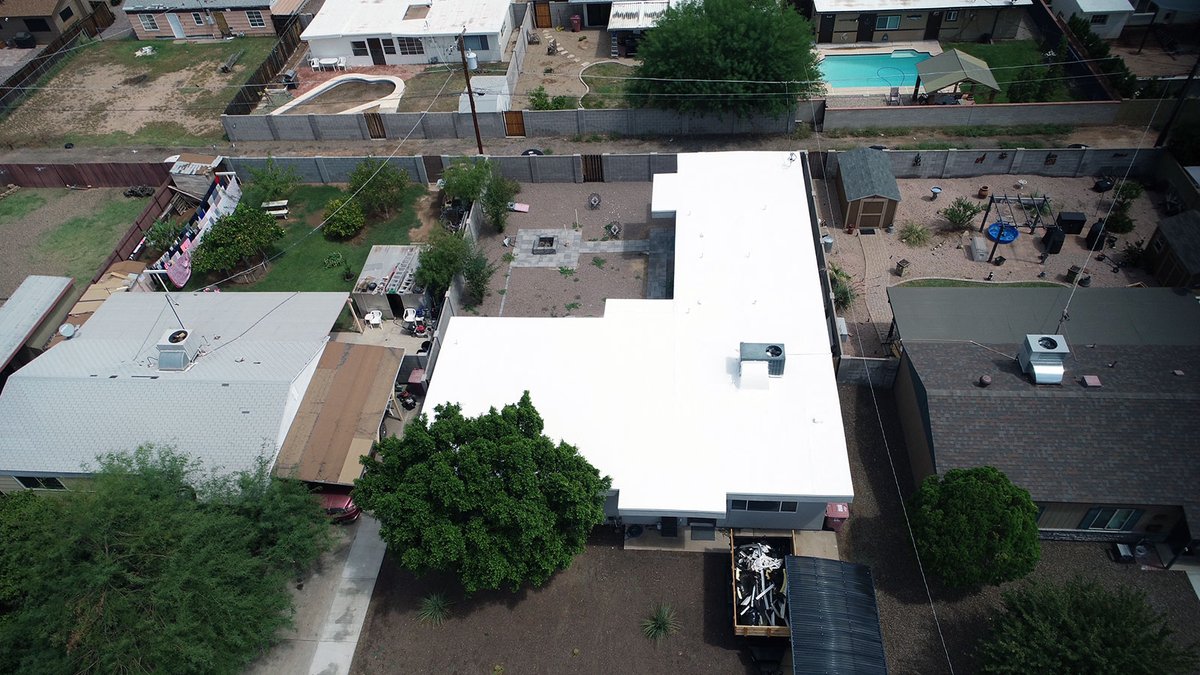 RoofArizona's tweet photo. MSW Contracting recently completed a foam roofing project in Scottsdale to repair a leaking roof. Read our project recap on how MSW repaired the flat roof with a new foam roof: https://t.co/DQT5dLYX5S #msw #mswcontracting #roofing #roofrepair #roofreapirs #Scottsdale https://t.co/f0kT9MYd9f