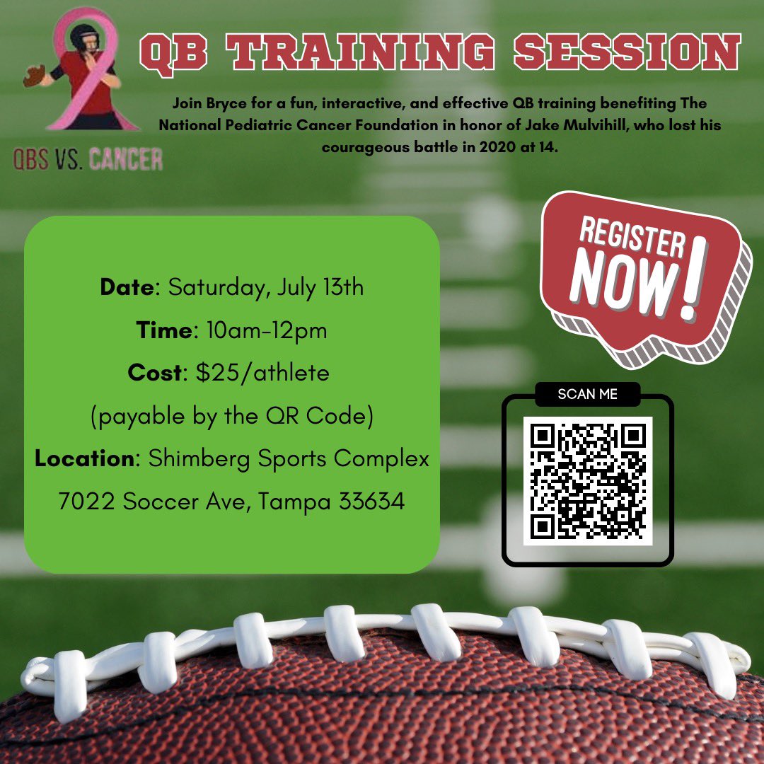 Bryce Lowe (@brycelowe_) on Twitter photo I am excited to announce that Saturday, July 13th I will be hosting a group QB training session for $25! All proceeds will be donated to <a href="/PediatricCancer/">National Pediatric Cancer Foundation</a> Thank you to <a href="/CJBennett_08/">The Stable</a> and <a href="/QBcoach1/">Chip Bennett</a> for donating their time to help me make this happen! Any athletes are welcomed! I am excited to announce that Saturday, July 13th I will be hosting a group QB training session for $25! All proceeds will be donated to <a href="/PediatricCancer/">National Pediatric Cancer Foundation</a> Thank you to <a href="/CJBennett_08/">The Stable</a> and <a href="/QBcoach1/">Chip Bennett</a> for donating their time to help me make this happen! Any athletes are welcomed!