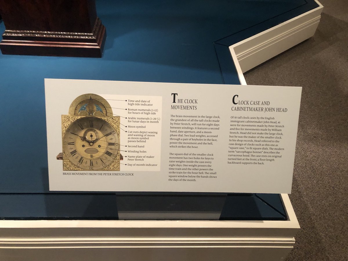 ClockSpotter's tweet photo. William Stretch clocks, Winterthur Museum, Wilmington, Delaware ⁦⁦@WinterthurMuse⁩ #DuPont https://t.co/rpt1cFFc86
