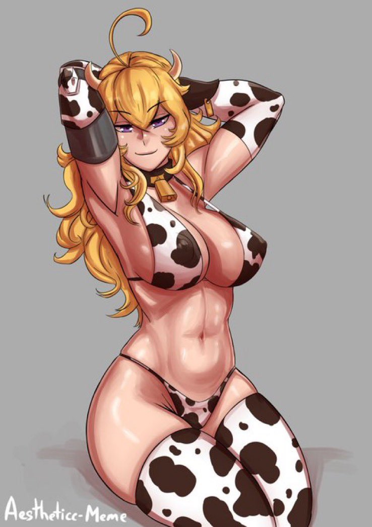 "I put the 'Cow' into bimbo cowgirl~"