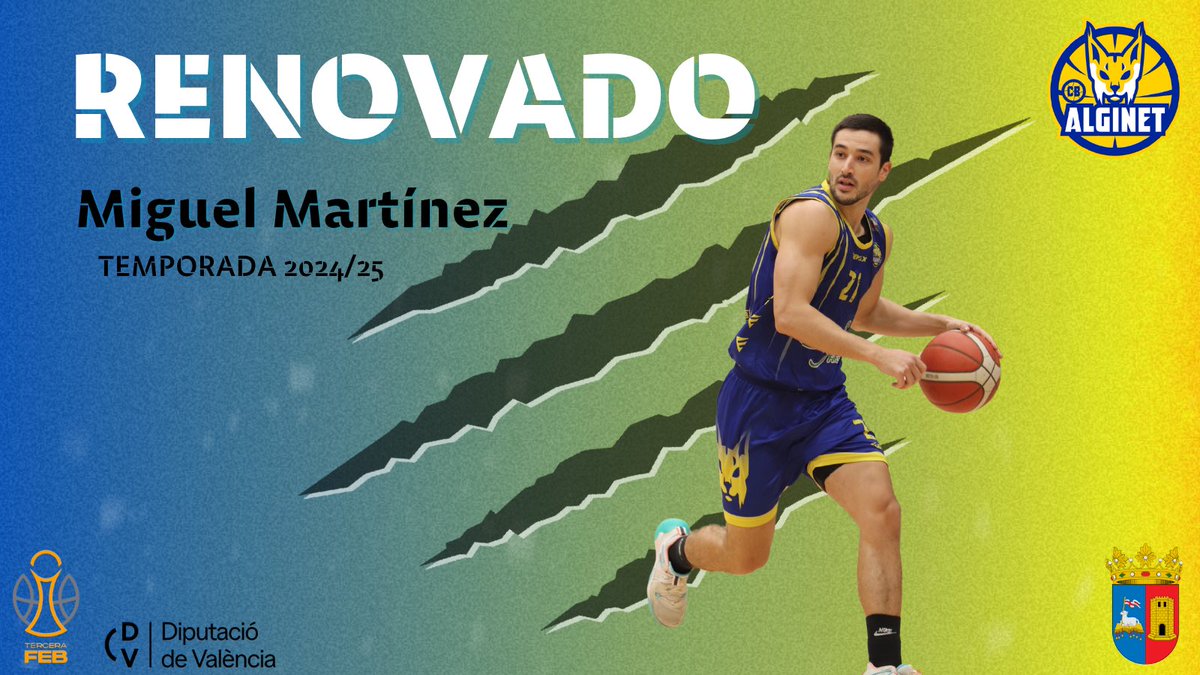 🚨 Mercado #SegundaFEB: Miguel Martínez (<a href="/6_migui/">Miguel Martínez</a>) renueva con el <a href="/cbalginet/">Club Basquet Alginet</a> para la próxima temporada

▶ El equipo contará un año más con su director de orquesta habitual

🗓️ 1995 | 📏 1,83 m.
⛹️‍♂️ Base | 🌍 Español

📝 Más información ⬇️
feb.es/2024/7/6/balon…