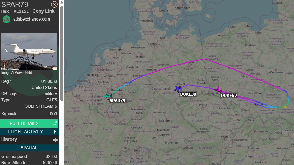 vcdgf555's tweet image. Bit of a party left 🇵🇱 Rzeszów a little while ago.

🇺🇸 SPAR70 is C-37A 01-0030 #AE115E
🇺🇸 DUKE30 is UC-35D 95-00123 #ADFEBB
🇺🇸 DUKE62 is UC-35A 97-0102 #AE0133