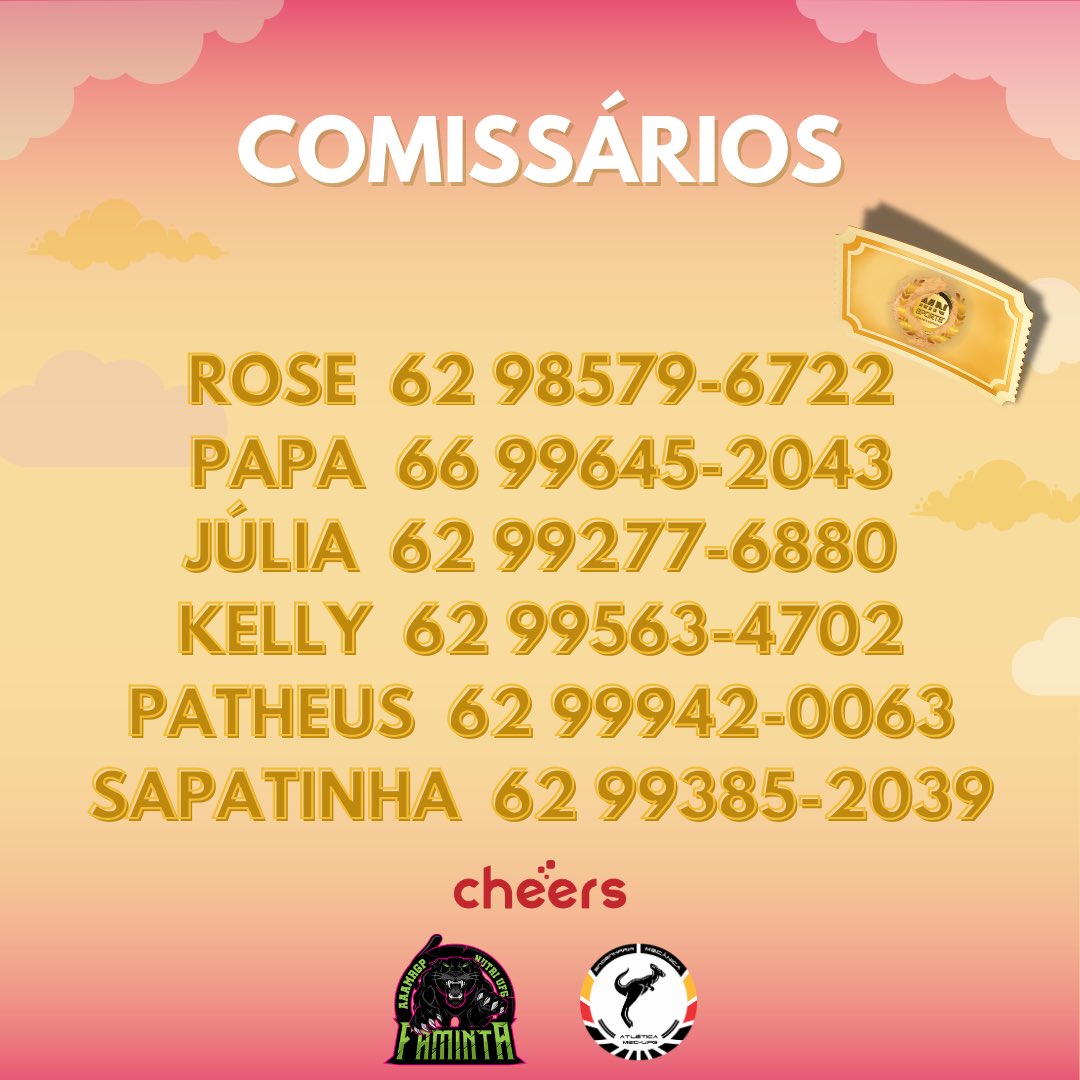Pra promover AQUELA INTEGRAÇÃO, e agitar ainda mais a competição a <a href="/soberanaufg/">ursão soberano 🐻‍❄️</a> e a @desastrosa_ufg são as atléticas convidadas. Não vai ficar de fora NÉ?🔥

Garanta seu ingresso, hoje! Compre diretamente dos comissários ou adquira pelo app da cheers! 🎟️🎟️

SAVE THE DATE: 20/07