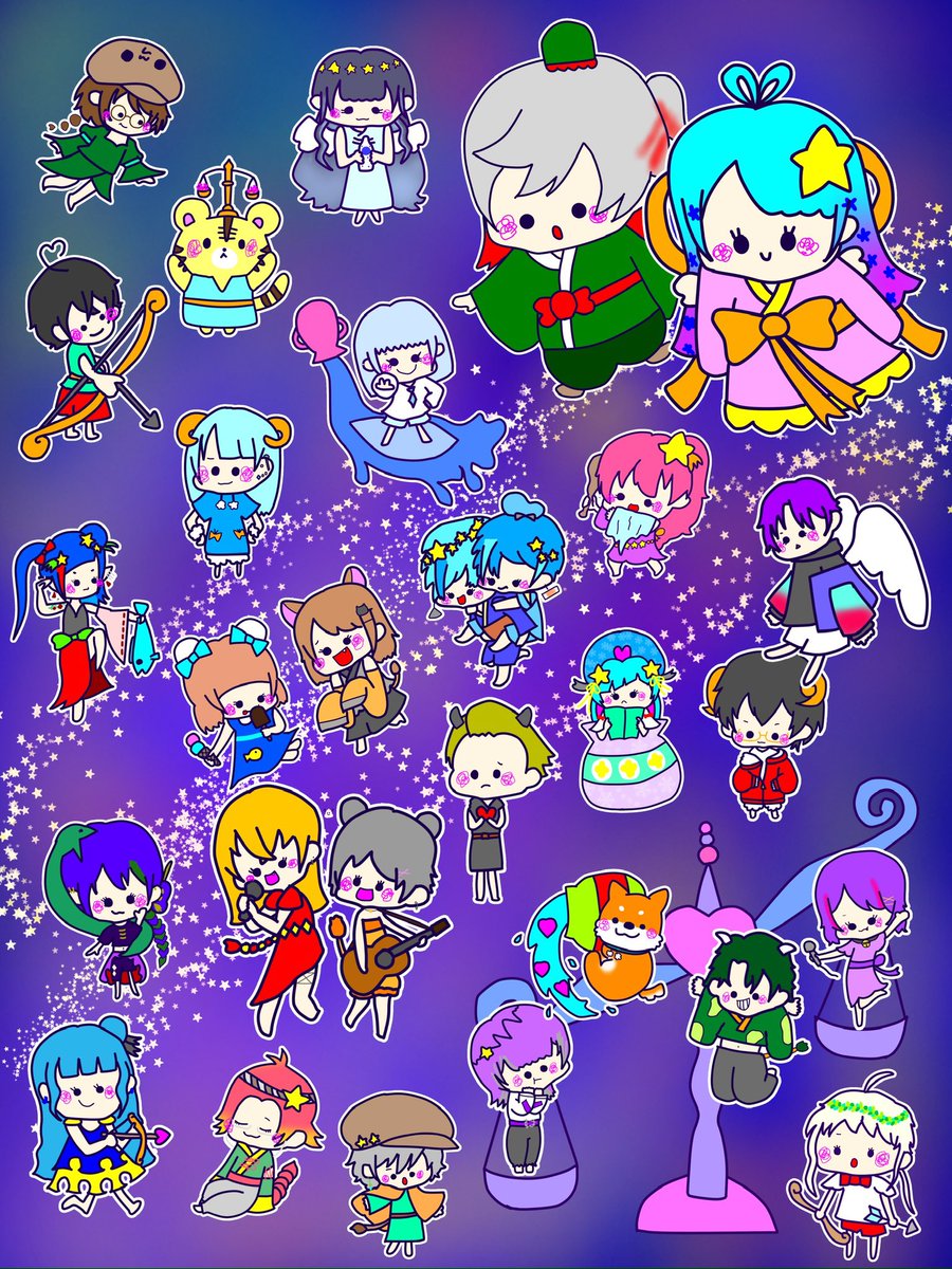 ppe_pe_'s tweet photo. 七夕おめでとう(?)🎋⭐️

まにあったーーー！！！
総勢28名
参加してくれてありがとう！！
いっぱいお絵描きできて幸でした

今年の河合の短冊は
【みんなのお願い事が叶いますように】
って書こうかな

…やっぱり素直に働かずに生きたいって書くね https://t.co/uWejXuy5BN