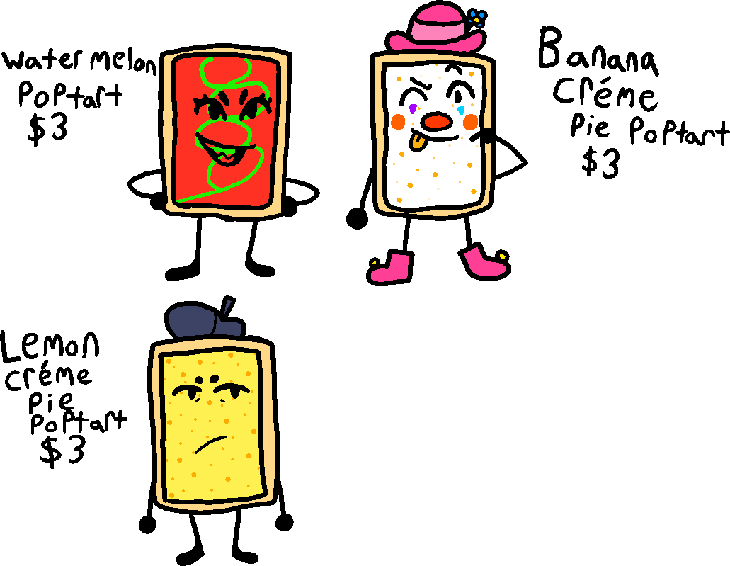 galeemthememe's tweet photo. Hey all I have a ko-fi now https://t.co/Sma6GaoaYJ to celebrate here are 3 object adoptables that are poptarts each costs $3 #objectadopt #objectadoptables https://t.co/os340jdku4