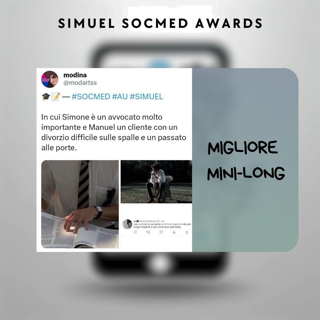 Si aggiudica il premio

📱 Migliore Mini-Long📱

<a href="/modartss/">modina</a>!