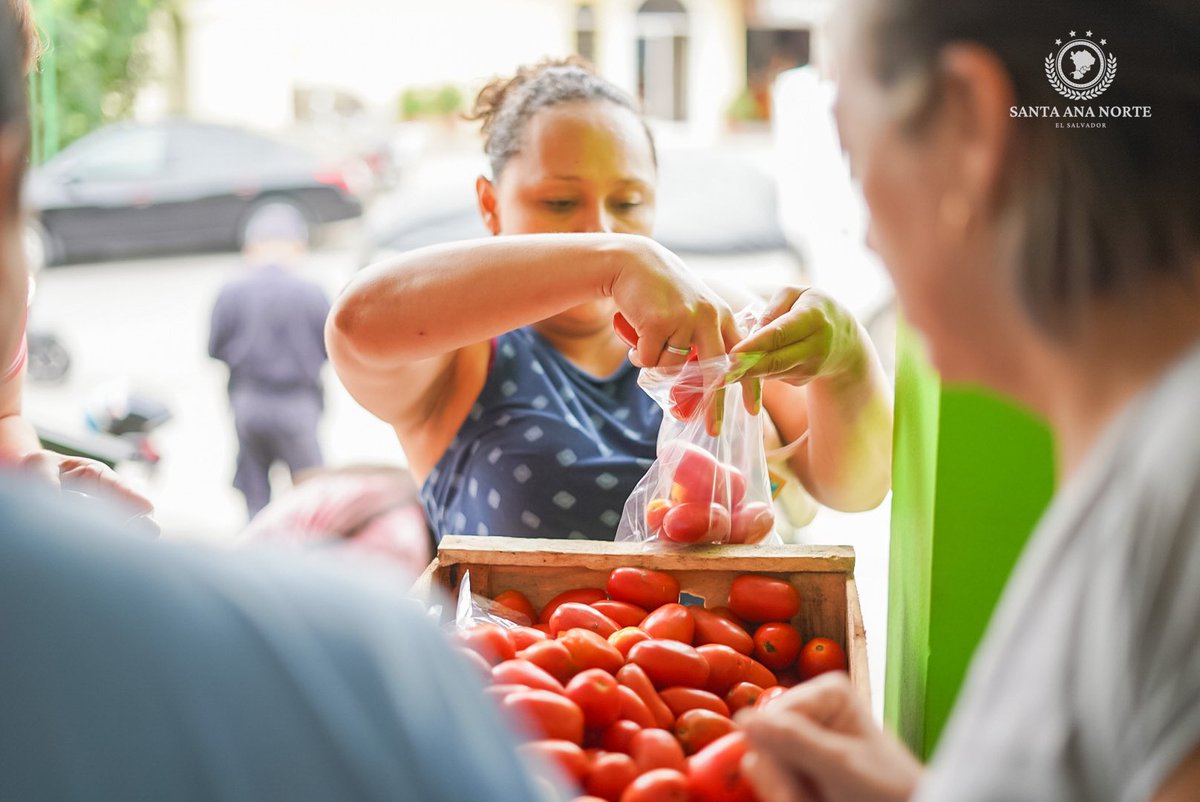 SantaAnaNorte_'s tweet photo. #MercadosDeFinDeSemana | Nuestro @DistritoMetapan recibió el Agromercado enviado por el Presidente @nayibbukele, con el objetivo de vender frutas y verduras a un precio justo. ✅🍉 https://t.co/E9JfAquoyR