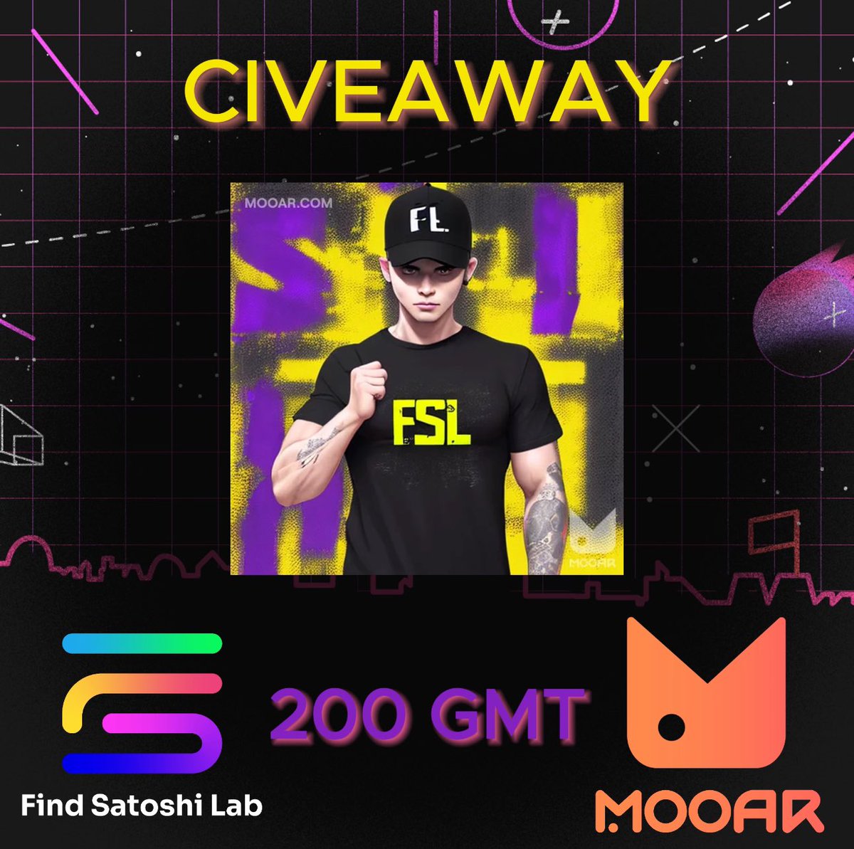 DrAksenov's tweet photo. ✨Create your FSL merch using GNT on https://t.co/jA6zfVr6MQ

💸 Prize Pool 200 $GMT (2 winners)

✅ Conditions: 
- Like ❤️ and Retweet 🔁
- Follow me and @mooarofficial 
- In the comments under the post, post an image created using GNT and use #GNTMerch #MOOAR

Deadline: until the end of July 11 UTC.

Remember that a Golden Ticket will be drawn among the first buyers of #FSL merch, according to which the lucky winner will receive a set of 3 #STEPNGO sneakers, details:
https://t.co/0A74fJBoJH