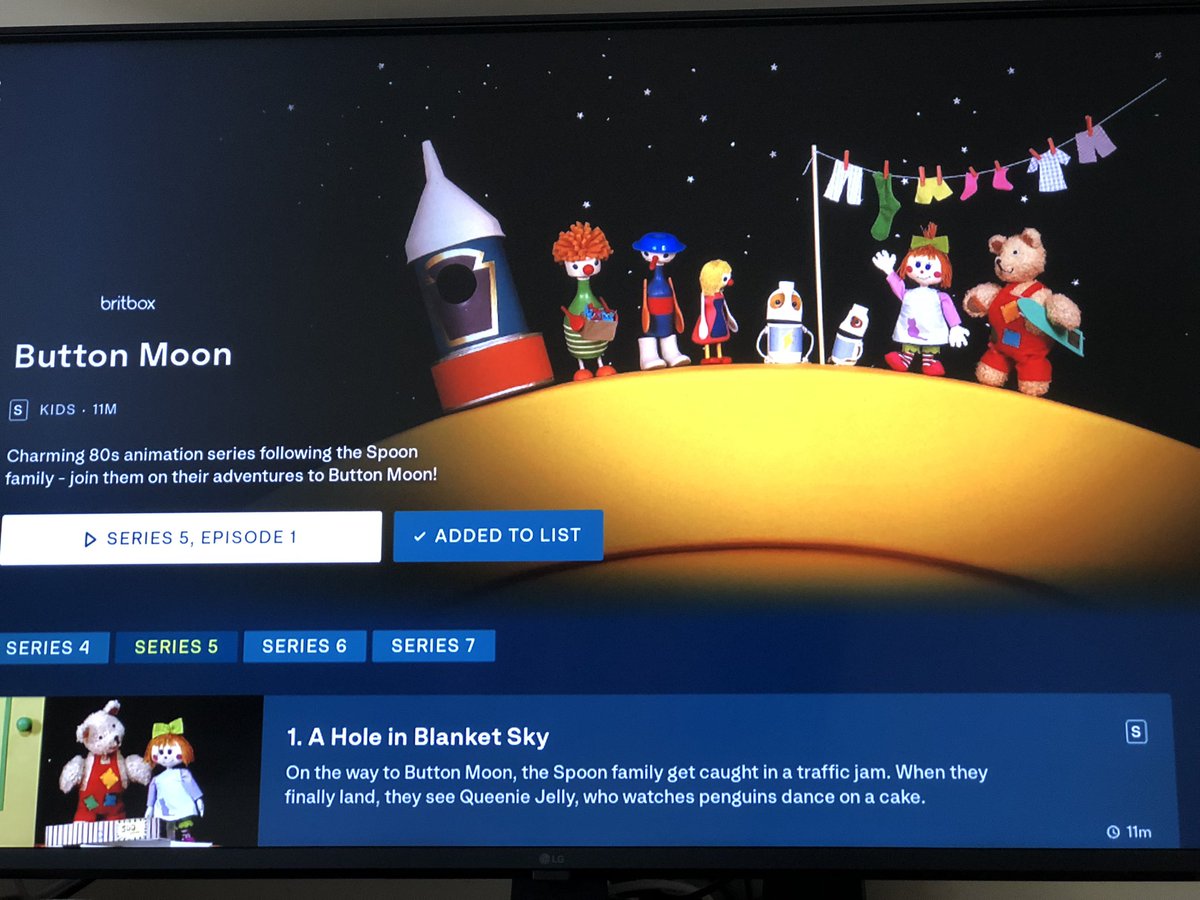 chrismeredith41's tweet photo. #ButtonMoon has finally landed on @ITVX. Already over the half way mark now. I’m gonna feel really bereft once I’ve finished it all. Vote for Captain Bottle! https://t.co/zHeu4KTbDs