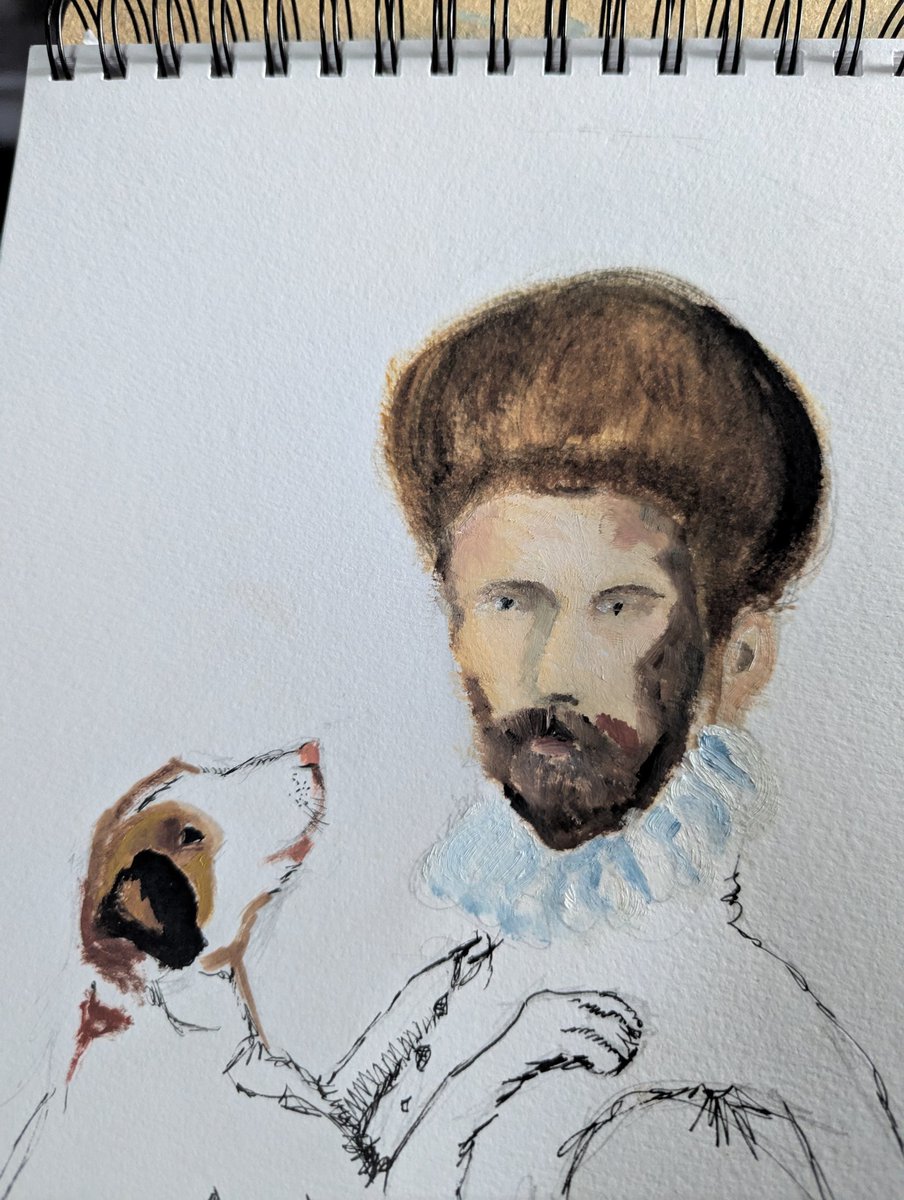 Speedy unfinished version of Man with his dog by Bartolomeo Passarotti between 1585-1587
<a href="/StudioTeaBreak/">Virtual Studio</a> #portraitchallenge