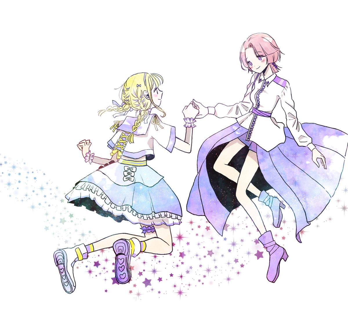 「最近描いた絵で一番七夕っぽい麻央先輩とことねちゃんを・・・ 」|ぱるめそ🌈のイラスト