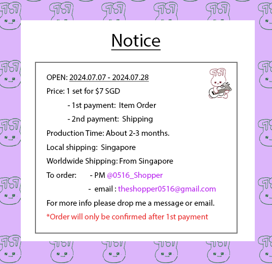 0516_Shopper's tweet photo. 🪙Luc77y Gold Coin [Pre-order] OPEN!🪙

📅: 2024.07.07 ~ 2024.07.28

****Shop Opening Special***
1 set = 🪙+🛍️+🎁

🚨Important
⚠️Please read the notice before ordering.
⚠️This is a pre-order.
⚠️DM for any queries. https://t.co/0NSE8rfNuE
