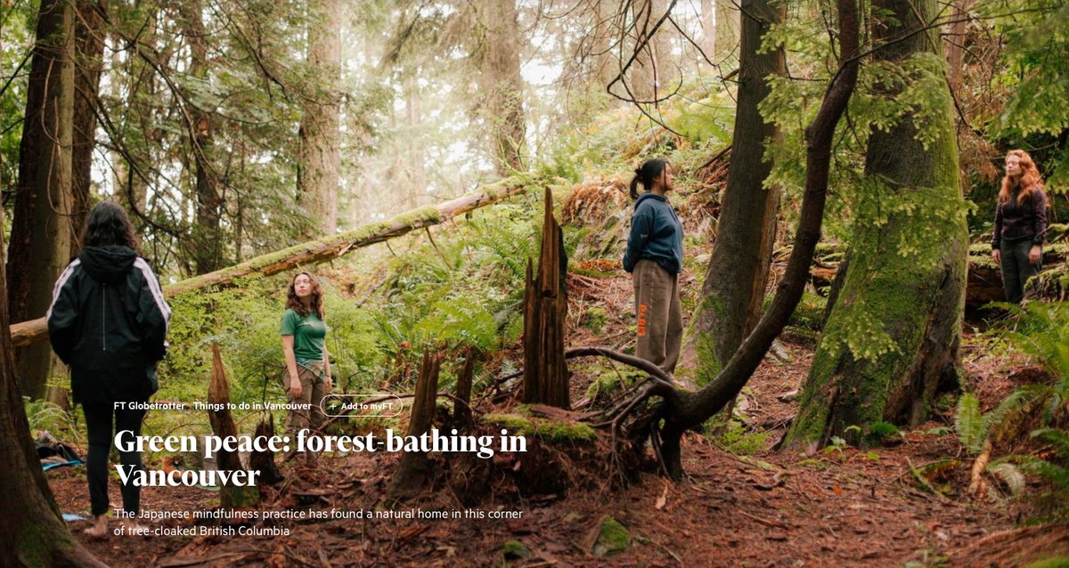 Thank you <a href="/FT/">Financial Times</a> for highlighting our Forest Bathing Experiences at Talaysay Tours. Love the Land!  

Read it via our link in bio.

#thingstodoinvancouver #ftglobetrotter #financialtimes #forestbathing #forestbsthingexperience #vancouver #whistler #squamish #sunshinecoast