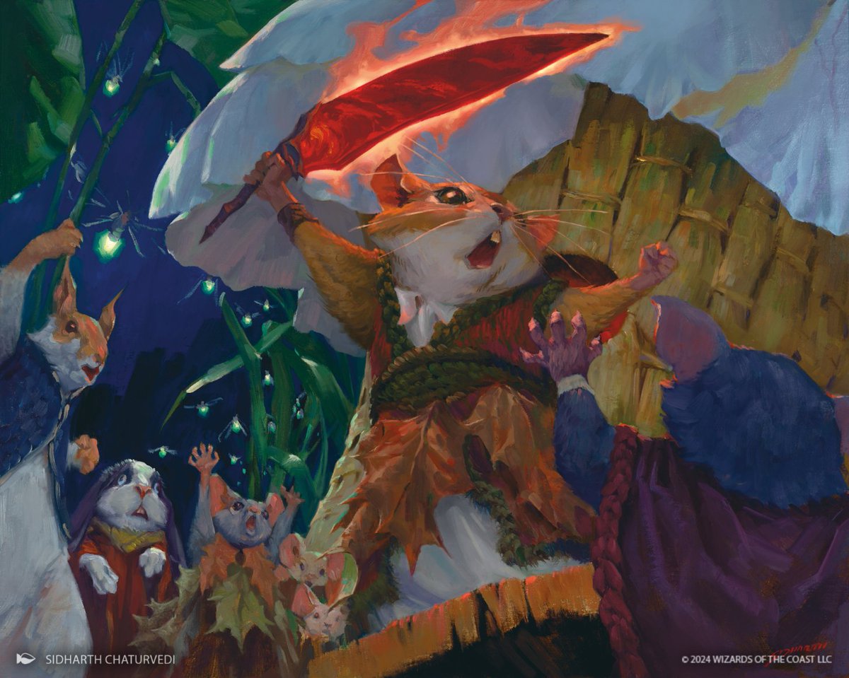 schaturvedi's tweet image. My painting for the new Magic: The Gathering set, 'Bloomburrow.' In these kinds of situations, I'm the worried rabbit mayor.
Oil on 16x20" Canvas.
AD: Zack Stella