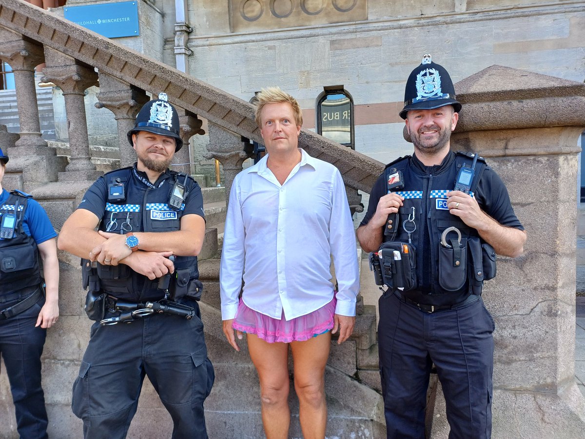 <a href="/HatFair/">Hat Fair</a> <a href="/PlayToTheCrowd/">Play to the Crowd</a> I'm worried one of our star turns has been arrested!😜 Not surprised with those legs! Thanks to our great local bobbies for working so well with us. #Hatfair2024
