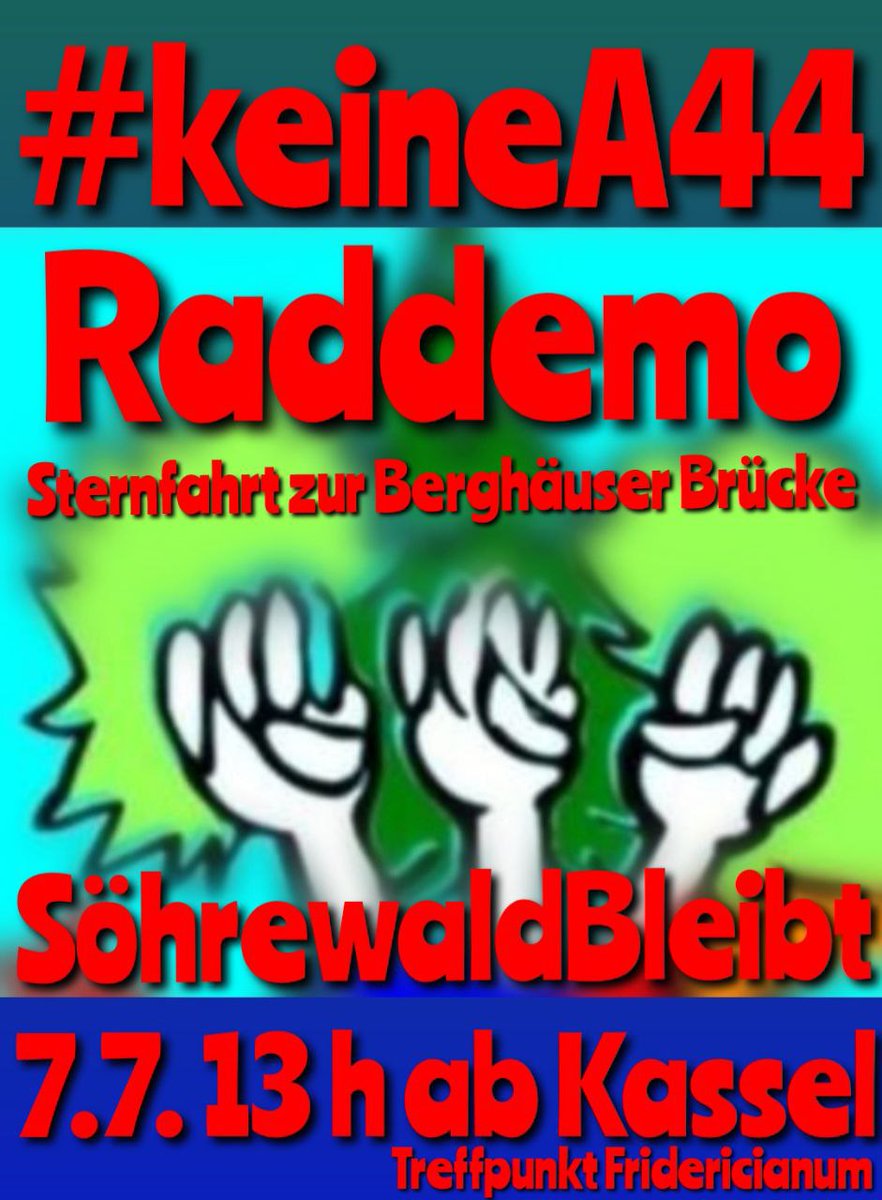 KasselCM's tweet photo. Auf geht es zur Raddemo gegen die A44.

Start 13 h Fridericianum und Dörnhagen
Alle Infos zu Route und Ablauf 👇👇

https://t.co/uyU3gk8ayQ https://t.co/GefeqepR5Q
