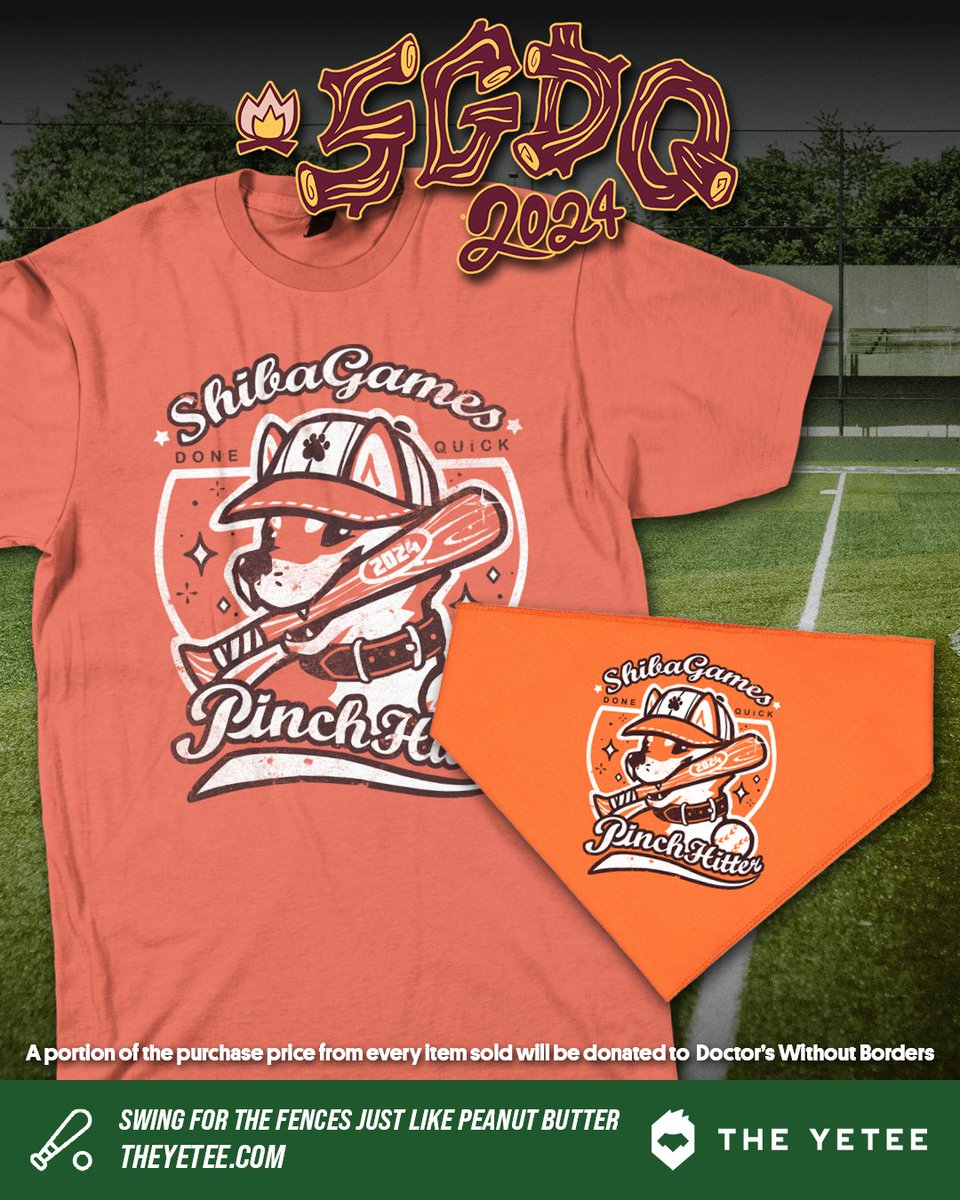 theyetee's tweet image. Time for the seventh inning fetch! Get your Peanutbutter goods before @GamesDoneQuick draws to a close, with a human tee and doggy bandana designed by @miskiart in collab with @JSR2gamers ! A portion of the purchase price of each item goes to @MSF_USA 

theyetee.com