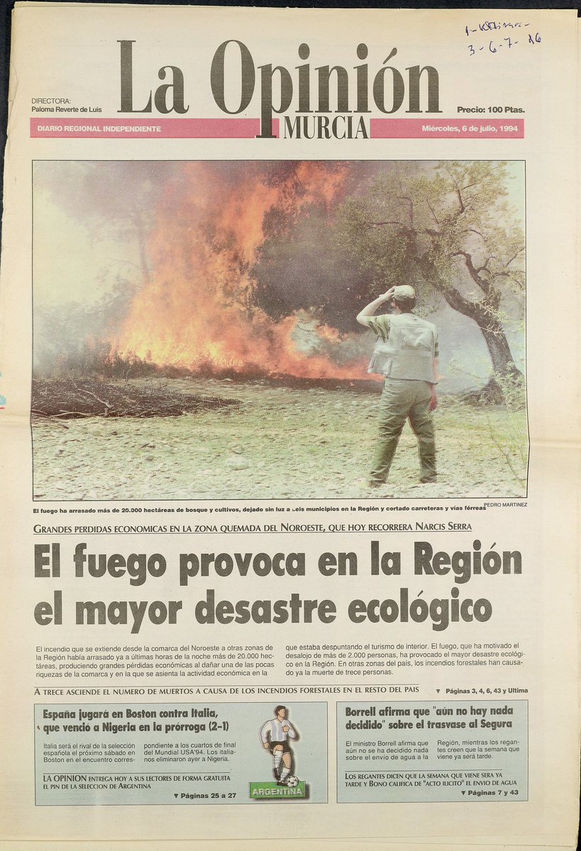 MurciaForestal's tweet photo. 💚 #IFMoratalla El verano de 1994 dejó una profunda huella en la memoria de nuestra Región
Se cumplen 30 años del incendio forestal de Moratalla, el mayor que ha sufrido la #RegióndeMurcia, que mantuvo en combate contra las llamas a más de un millar de efectivos https://t.co/oCg5w70Gh7