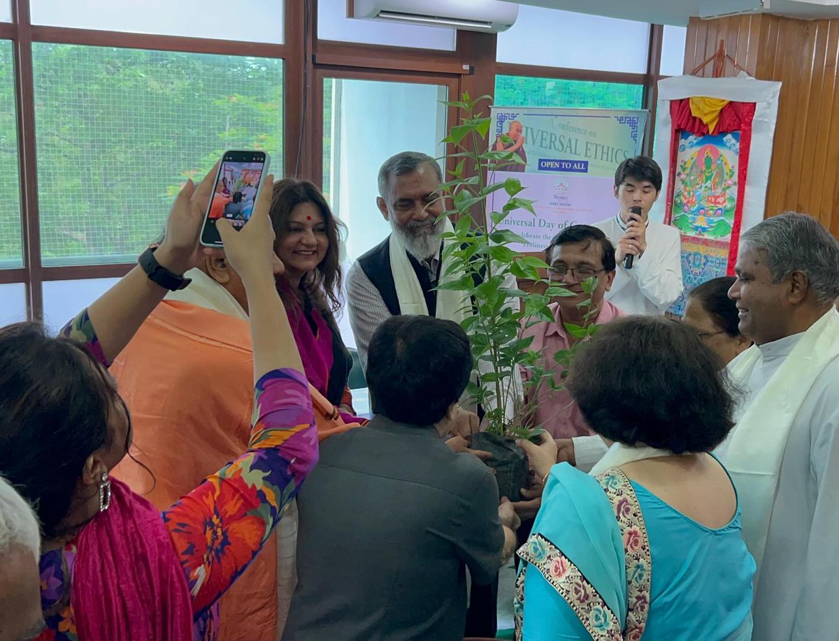 Celebrating Universal Day of Compassion on the auspicious 89th birthday of His Holiness the 14th Dalai Lama. Rep. from different religious traditions came together for a Round Table Discussion on “Universal Ethics &amp; Responsibility: Challenges and Solutions”. #TibetHouse