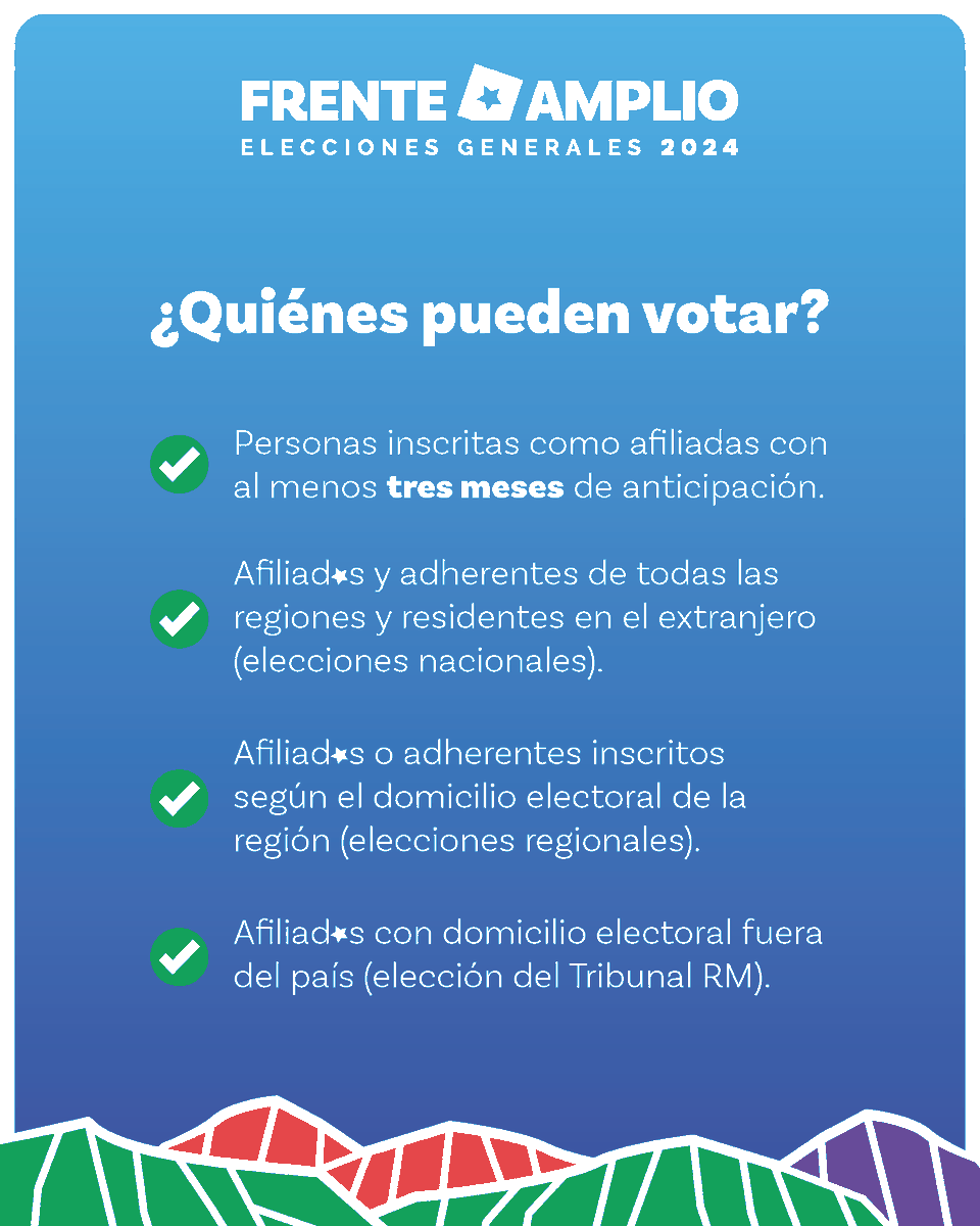 elfrente_amplio's tweet photo. 🗳️¡Atención militancia FrenteAmplista!🗳️ Este 13 y 14 de julio votaremos por nuestra 1era Directiva Nacional, y órganos internos para este nuevo ciclo. 
Los resultados oficiales se darán el lunes 15 a las 14 hrs. 🙌 ¡Participa en este hito histórico! 🙌 https://t.co/P5QT1YzUdE