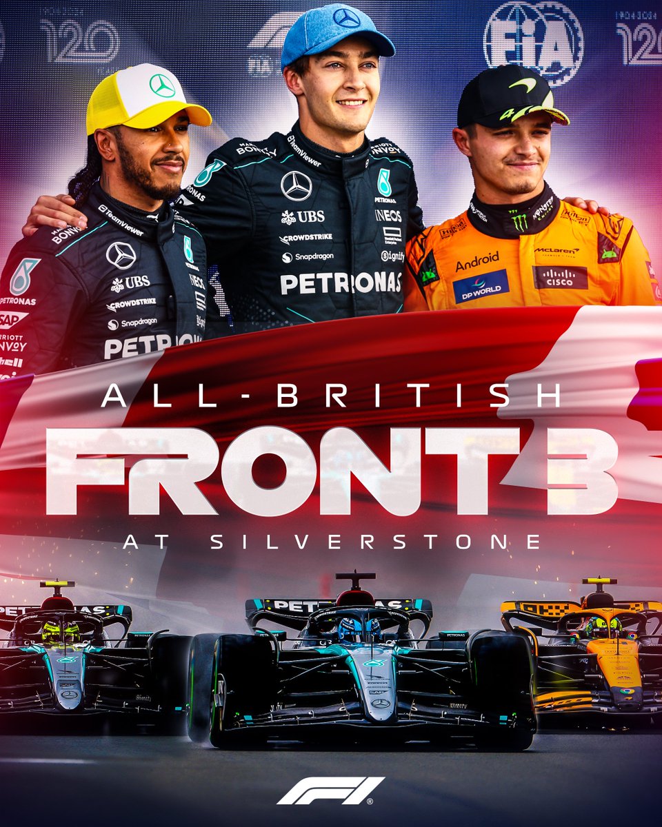 🥇 Russell 
🥈 Hamilton 
🥉 Norris 

It's the first time there's been a British 1-2-3 on the starting grid at Silverstone 😮

#F1 #BritishGP