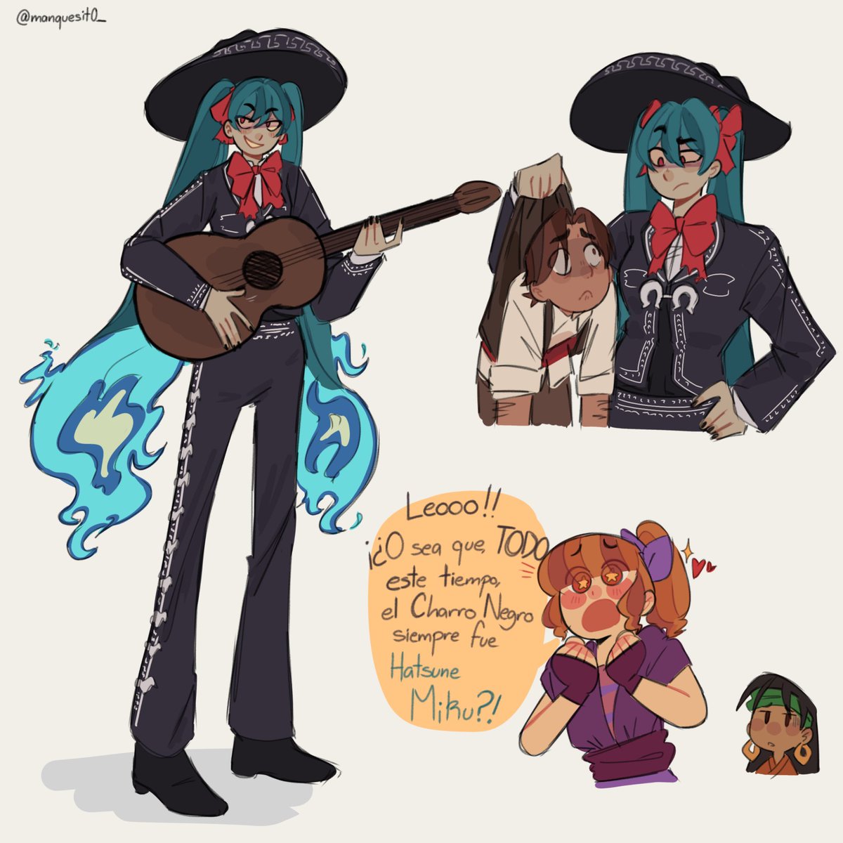 arminho0_'s tweet photo. Hice más dibujos de la Miku Charro Negro que había hecho en enero 
#VOCALOID https://t.co/iyXVNe8nrq