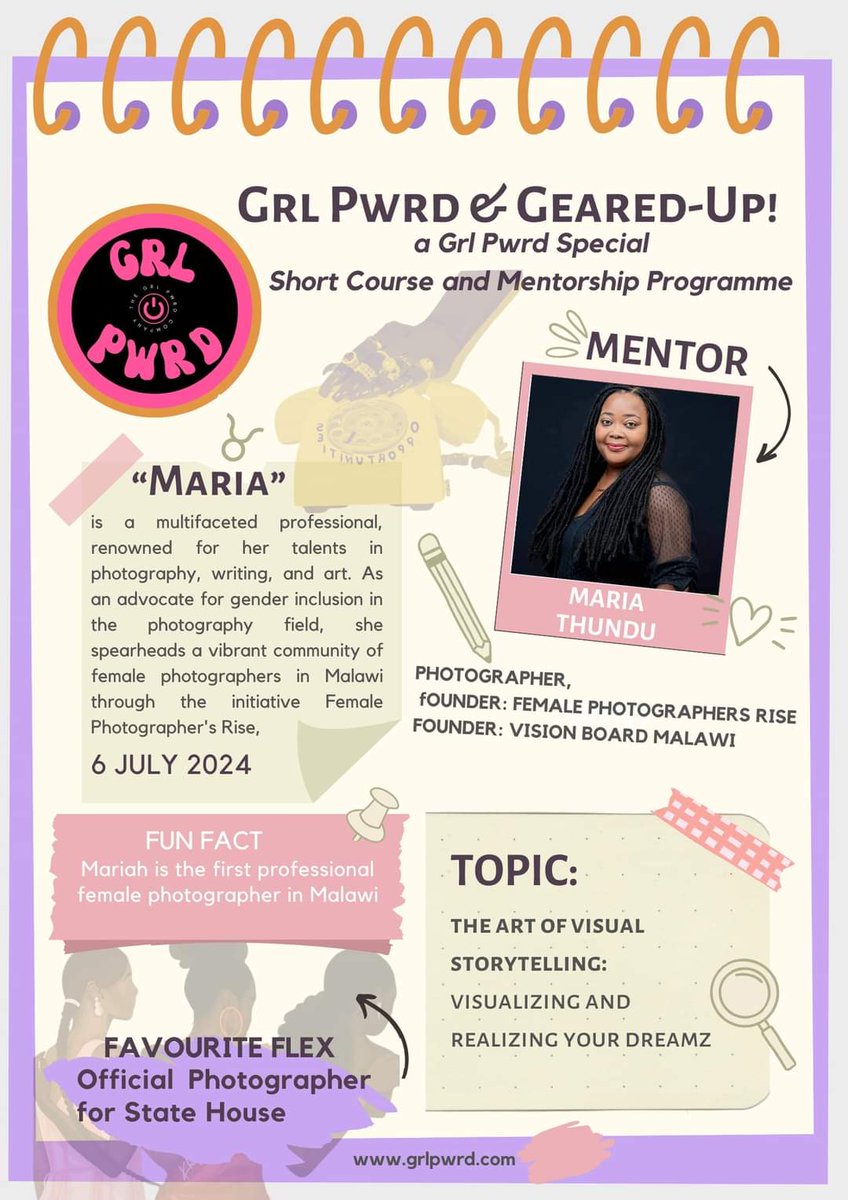 TammyClare's tweet photo. Today's @grlpwrdmw Guest mentor was the most esteemed Maria Thundu @thesweetlifeoh of Mars Photography, a pioneering woman in Photography. Official photographer for the late VP Saulos Klaus Chilima as well as State House Mw. Former Brand Ambassador for @PlanMalawi &amp; my friend! ♥️ https://t.co/AwjSxaL83C