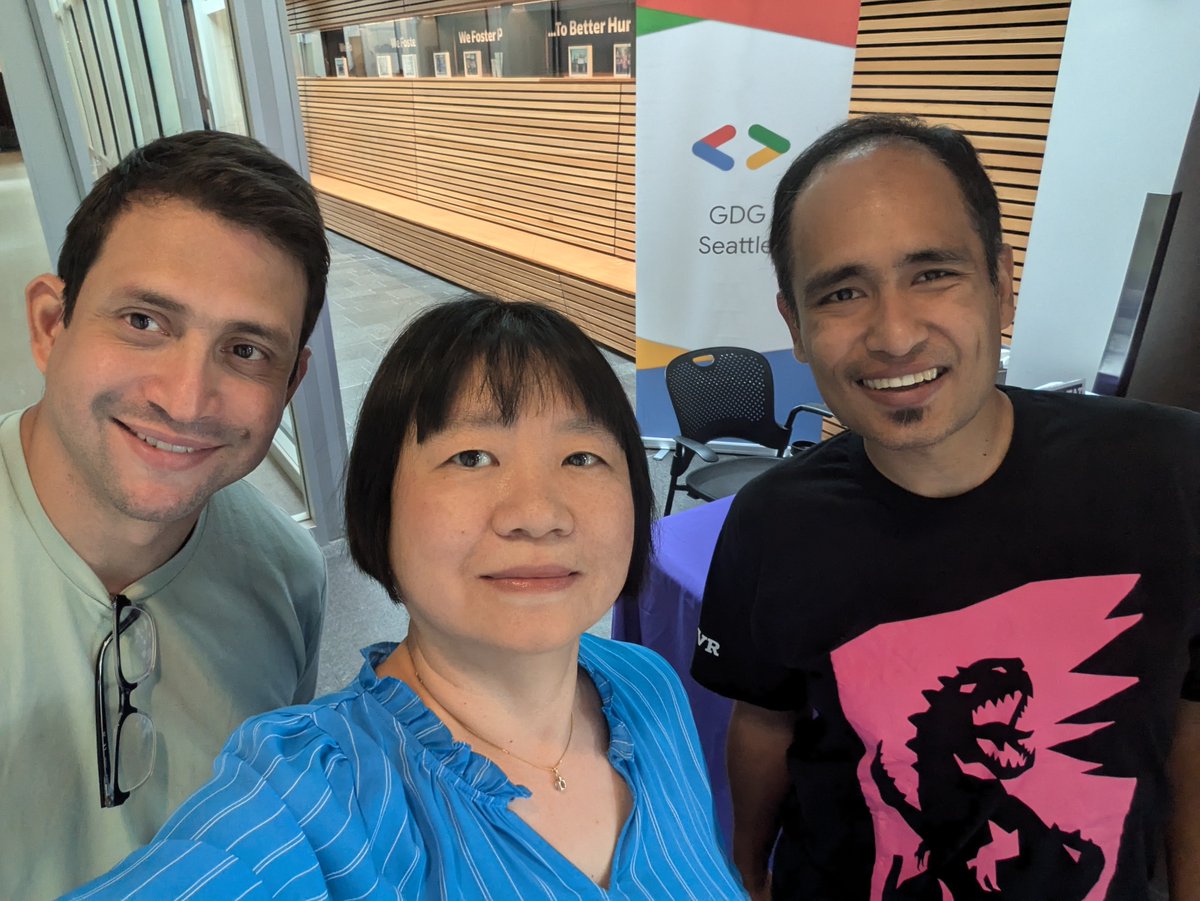 margaretmz's tweet image. Nice hanging out with #ML @GoogleDevExpert @devharuiz and @rabimba last week! Thanks for speaking at our @GDGSeattle "Build with AI" event!
#GenAI #GenerativeAI #GDGSeattle #BuildwithAI #Gemini @googledevgroups @GoogleDevsNA