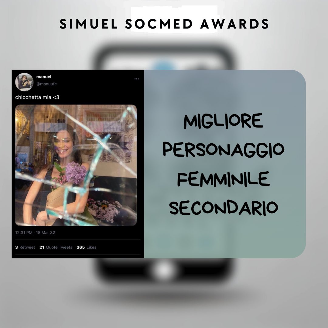 Si aggiudica il premio

📱 Migliore Personaggio Femminile secondario📱

<a href="/L1TTLET1REDEYE/">gaietta🧚🏻‍♀️</a>!
