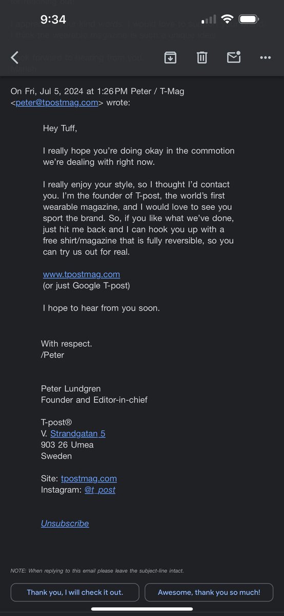 Tuff_Tuftings's tweet image. @TpostMag @TpostMag @TpostMag is this you? Or a scammer? #thanks #tpost #beingcareful