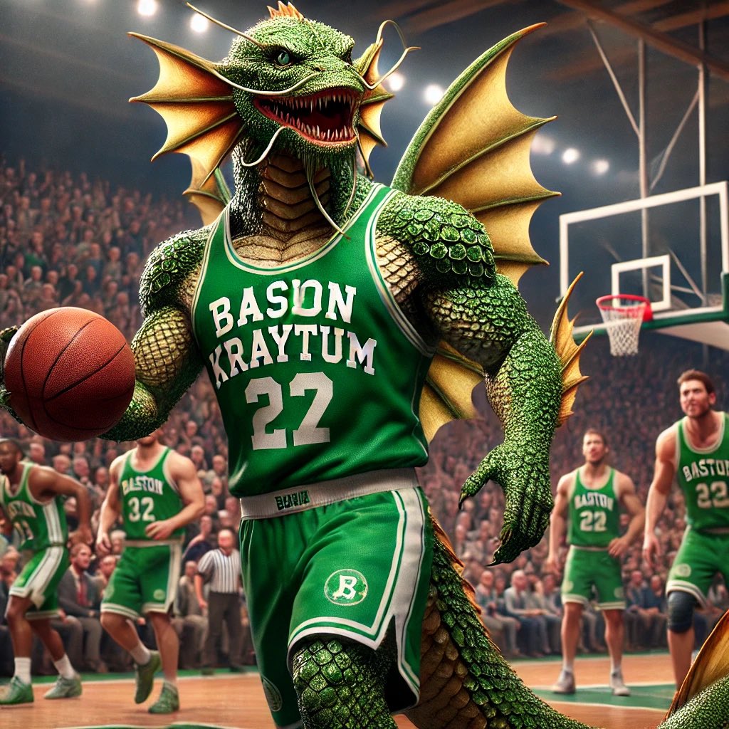 EvanKirstel's tweet photo. Just heard Basin Kraytum, the legendary sea monster, is joining the #BostonCeltics! Guess we needed someone to really make a splash on the court! 🌊🏀 #Celtics #NBA #MonsterDunk #celtics #NBATwitter #NBAFreeAgency https://t.co/h1FQytlrqy