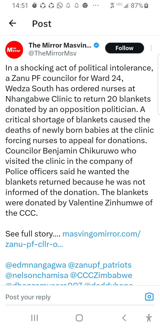 When a society has lost its moral, social and political fabric politicians from the right side appears unreasonable and to a greater extend intollerant. After this  it becomes clear ZANU PF has no respect for democracy and multipluralism remains a pipe dream in our lifetime.
